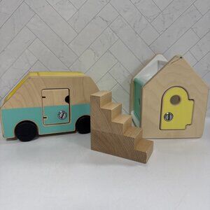 Lovevery Lot Wooden Modular Playhouse Stairs Camper Car Lot Set Incomplete
